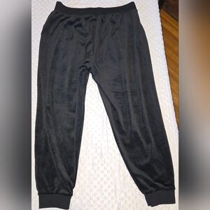 Banana Republic Women Black Velour Jogger Pants Elastic Waist Pockets Tapered XL